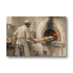 Large Kitchen Wall Art of Loaves Leaving the Oven - Canvas Wall Art - Front