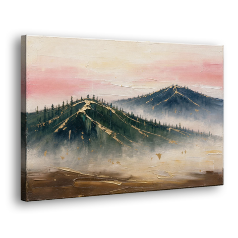 Large Living Room Wall Art of Misty Ridges - Canvas Wall Art - Side