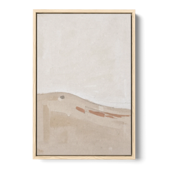 Large Minimalist Wall Art of a Clay Slope - Oak Framed Canvas Wall Art - Front
