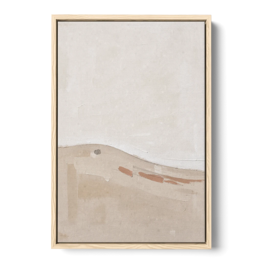 Large Minimalist Wall Art of a Clay Slope - Oak Framed Canvas Wall Art - Front