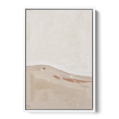 Large Minimalist Wall Art of a Clay Slope - White Framed Canvas Wall Art - Front