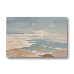 Large Neutral Salt Flat Mirror Under Misty Sky - Canvas Wall Art - Front