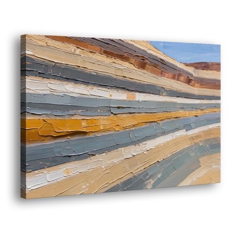 Large Office Wall Art of Layered Canyon Strata - Canvas Wall Art - Side