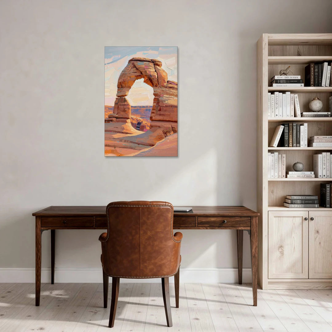 Large Textured Desert Sandstone Arch - Canvas Wall Art - Office - 24x36