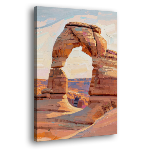 Large Textured Desert Sandstone Arch - Canvas Wall Art