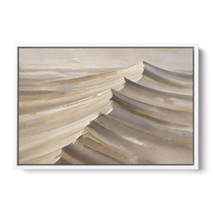 Large Wall Art for Living Room Knife-Cut Dune Crests - White Framed Canvas Wall Art - Front