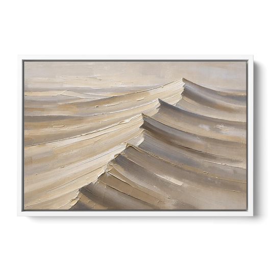 Large Wall Art for Living Room Knife-Cut Dune Crests - White Framed Canvas Wall Art - Front