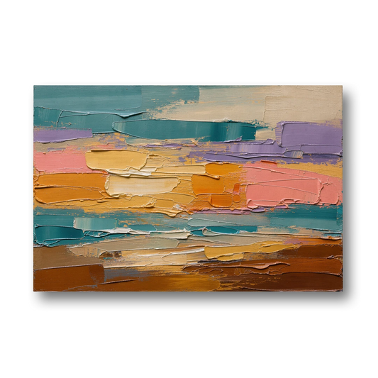 Large Wall Decor for Living Room Amber Field - Canvas Wall Art - Front