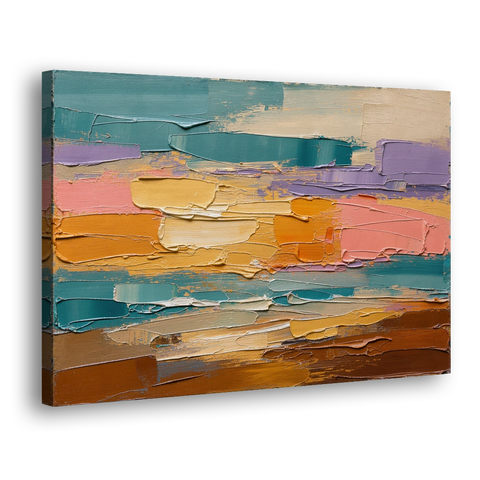 Large Wall Decor for Living Room Amber Field - Canvas Wall Art - Side