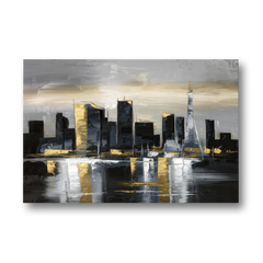 Las Vegas Black And White Skyline - Canvas Wall Art - Front