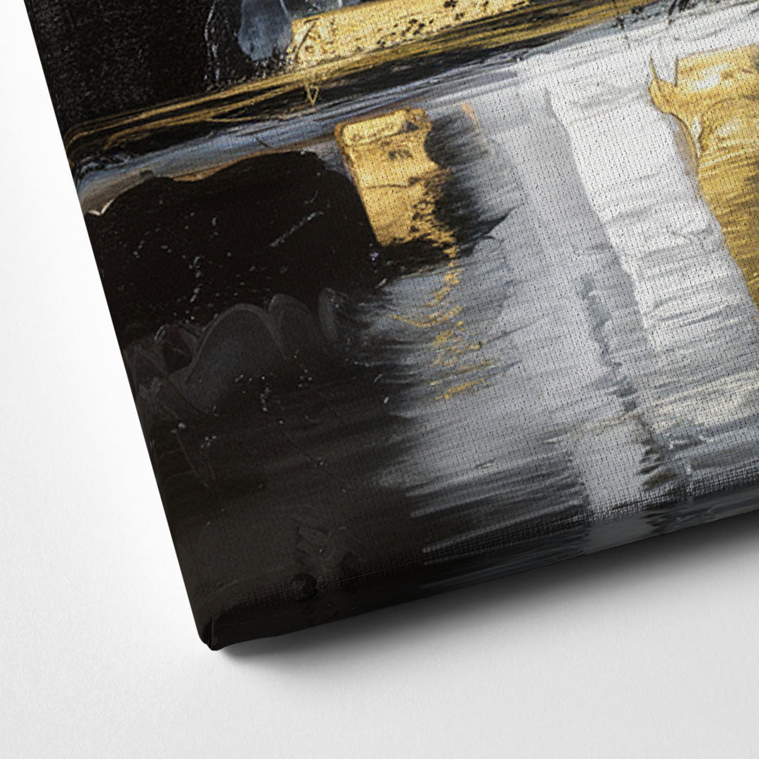 Las Vegas Black And White Skyline Canvas Close Up