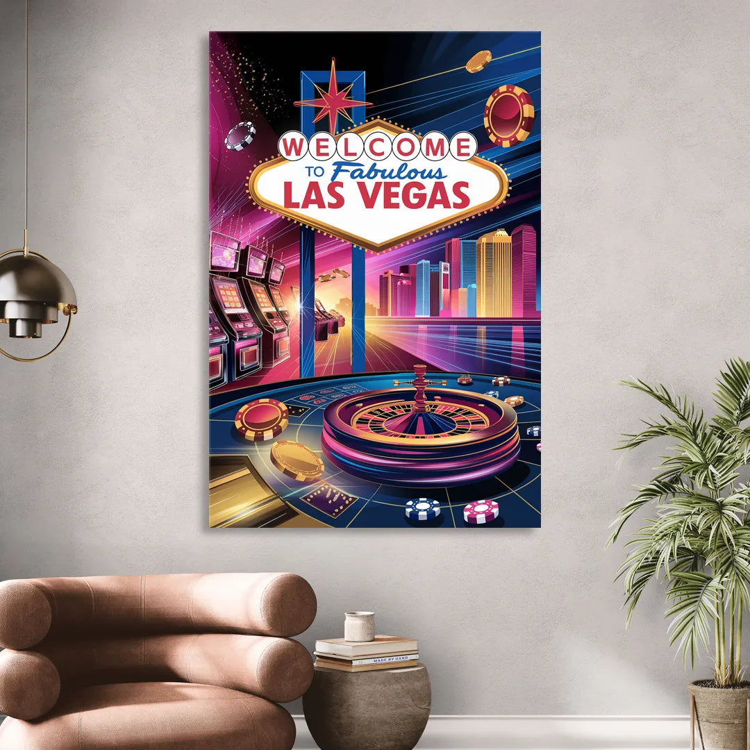 Las Vegas Casino Glamour Sitting Room - Canvas Wall Art