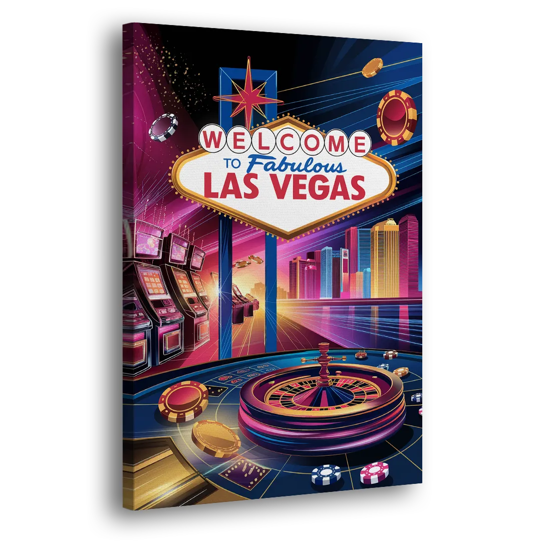 Las Vegas Casino Glamour Side - Canvas Wall Art