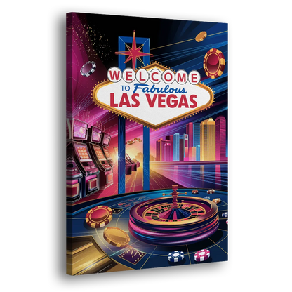 Las Vegas Casino Glamour Side - Canvas Wall Art