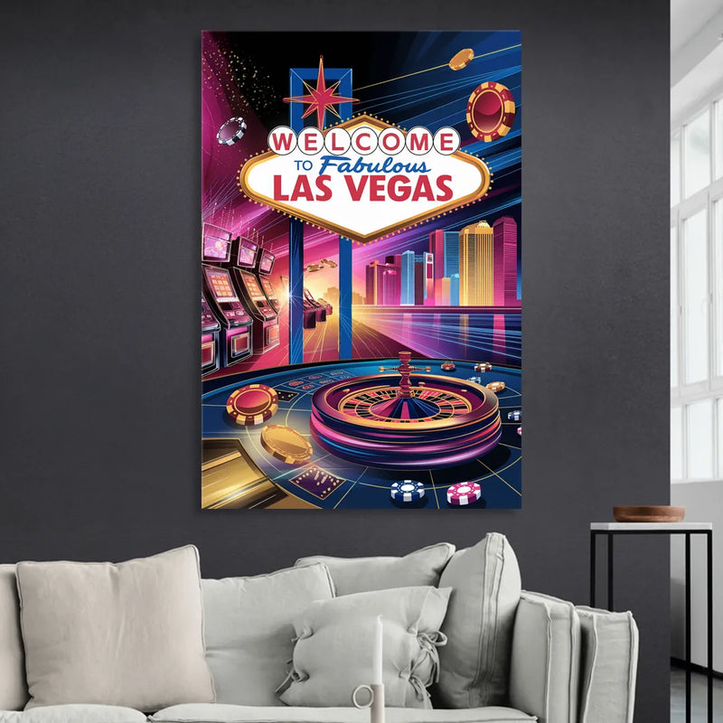 Las Vegas Casino Glamour Living Room - Canvas Wall Art
