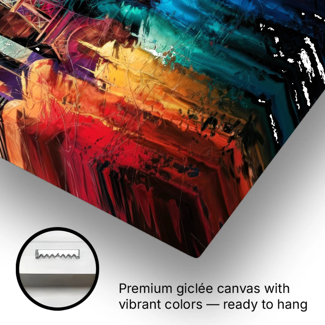 Las Vegas City Skyline - Canvas Wall Art - Gallery Wrap Corner