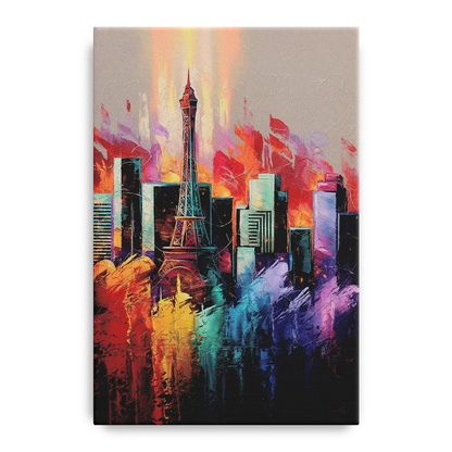Las Vegas City Skyline Front - Canvas Wall Art
