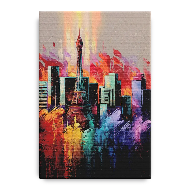 Las Vegas City Skyline Front - Canvas Wall Art