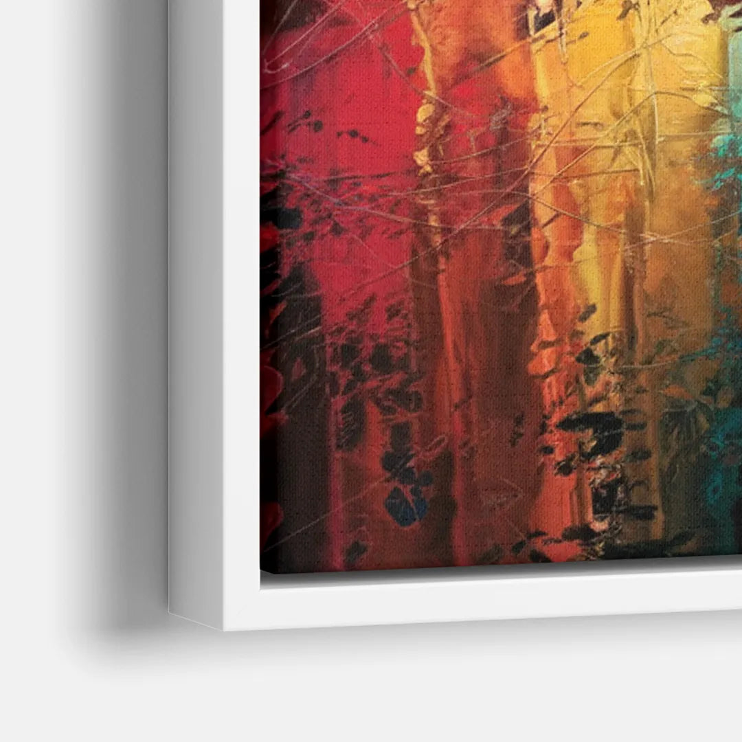 Las Vegas City Skyline - Close-Up White Frame Canvas