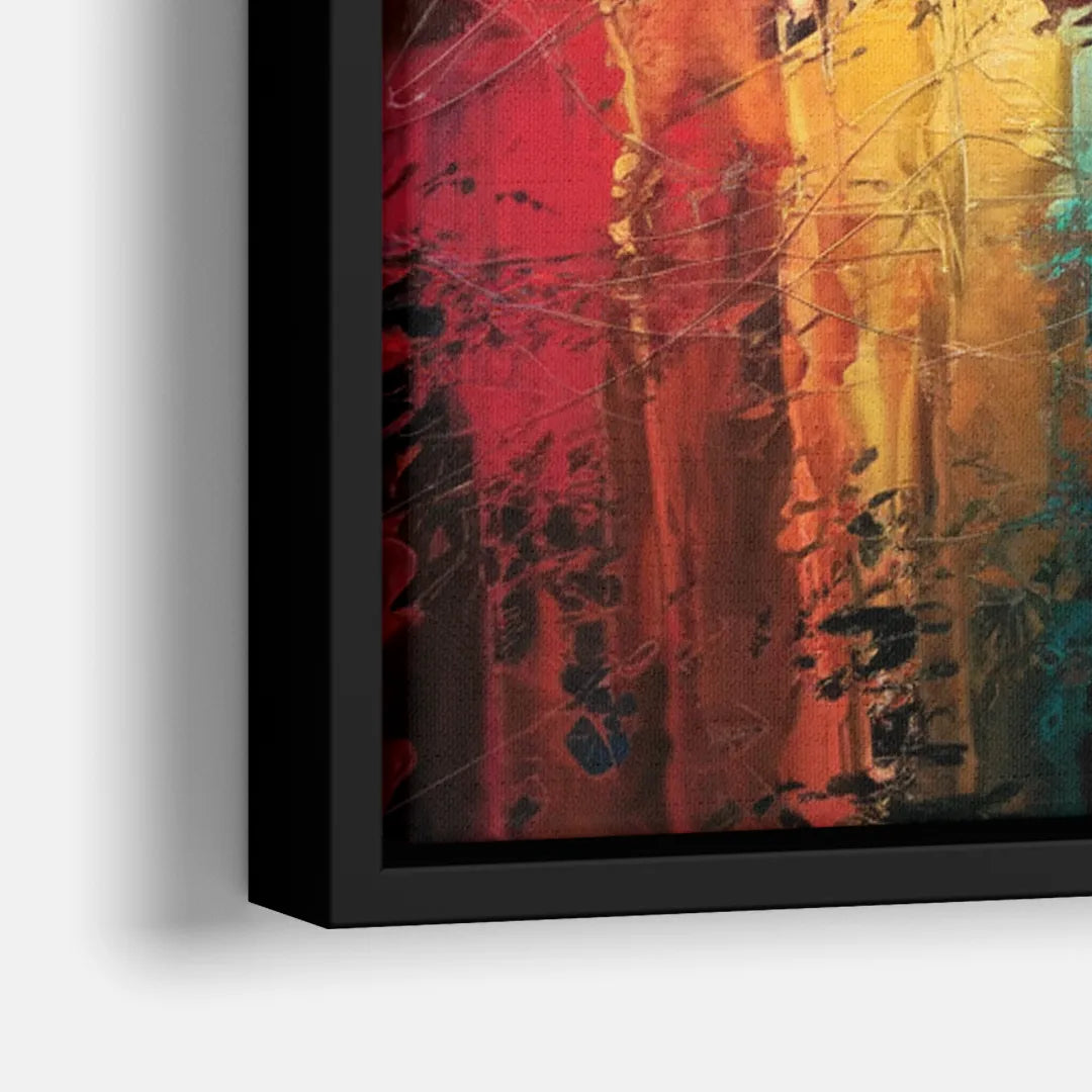 Las Vegas City Skyline - Close-Up Black Frame Canvas