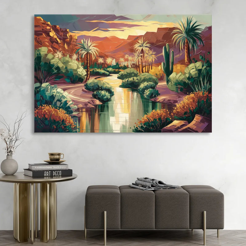 Las Vegas Desert Oasis Sitting Room - Canvas Wall Art