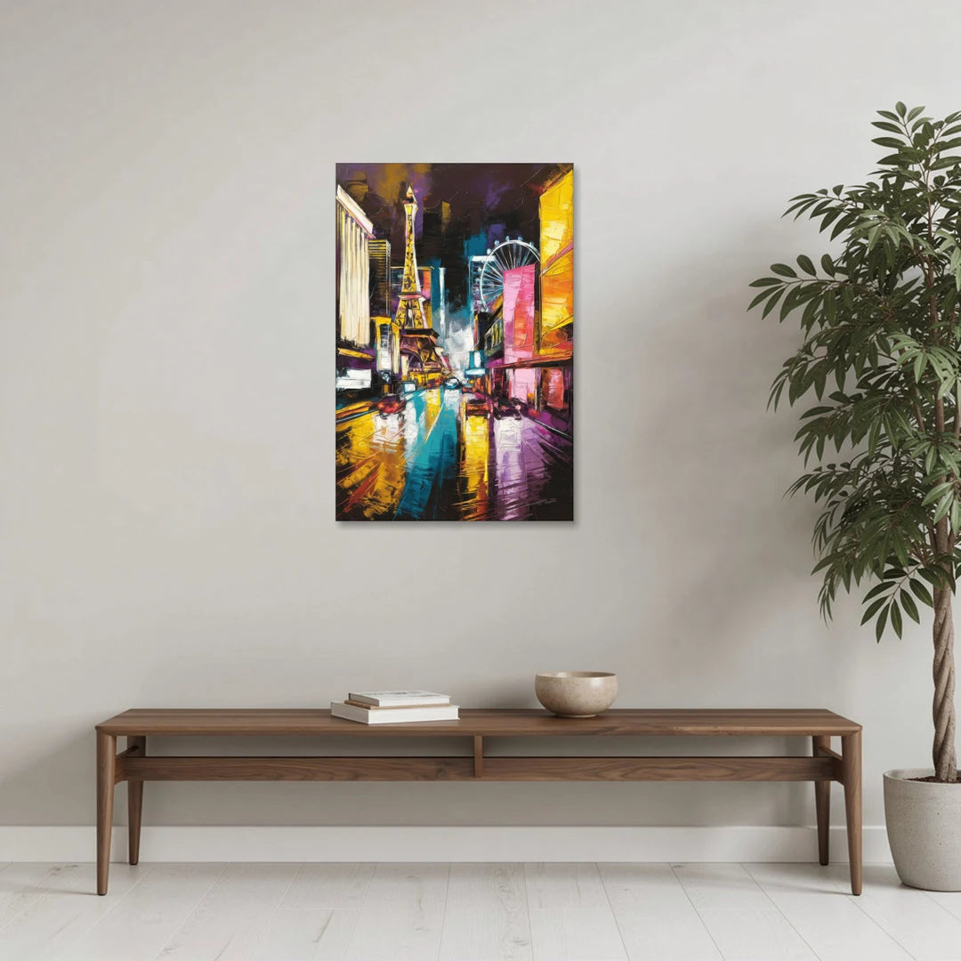 Las Vegas Downtown Energy - Canvas Wall Art - Coffee Table - 24x36
