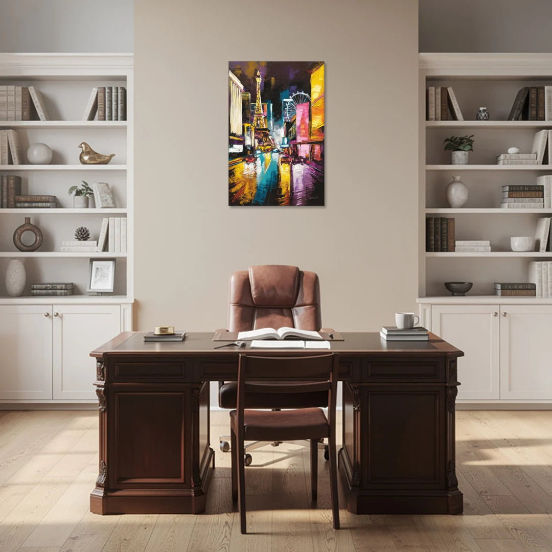 Las Vegas Downtown Energy - Canvas Wall Art - Office - 24x36