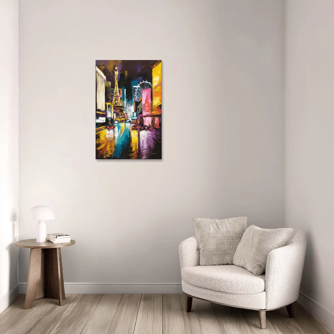 Las Vegas Downtown Energy - Canvas Wall Art - Sofa - 20x30