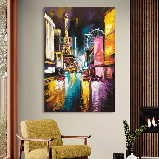 Las Vegas Downtown Energy Living Room - Canvas Wall Art