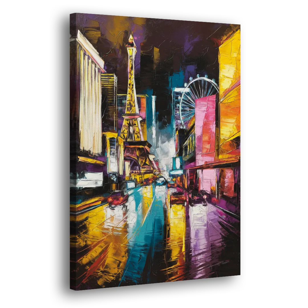 Las Vegas Downtown Energy Side - Canvas Wall Art