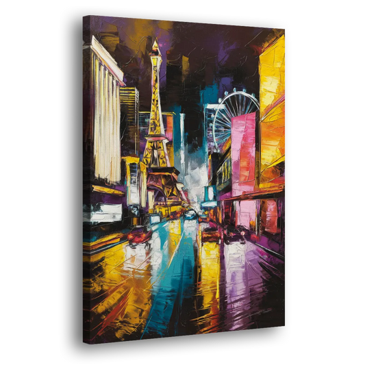 Las Vegas Downtown Energy Side - Canvas Wall Art