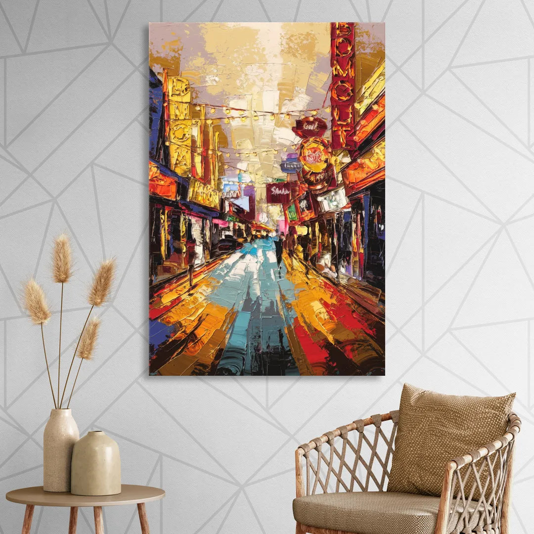 Las Vegas Fremont Street Living Room - Canvas Wall Art