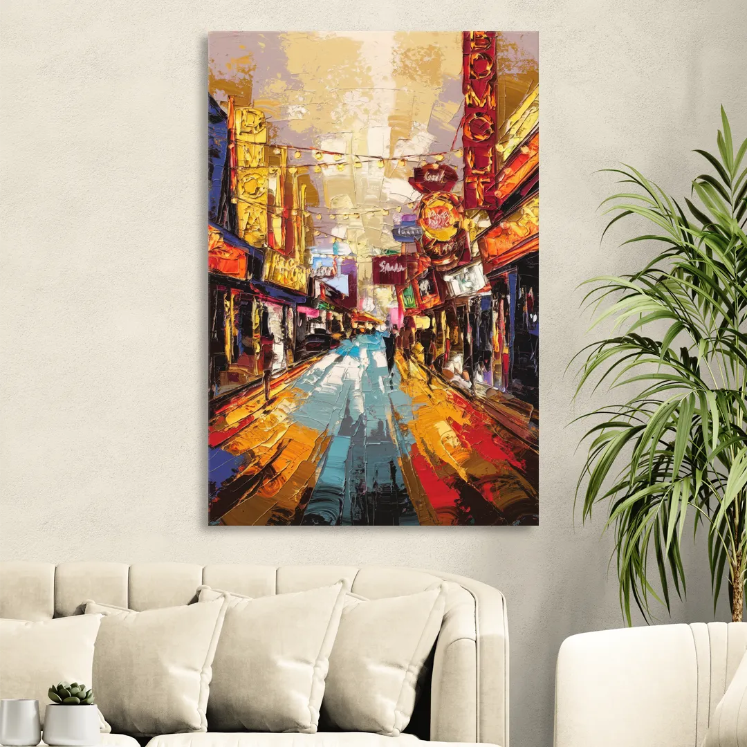 Las Vegas Fremont Street Sitting Room - Canvas Wall Art