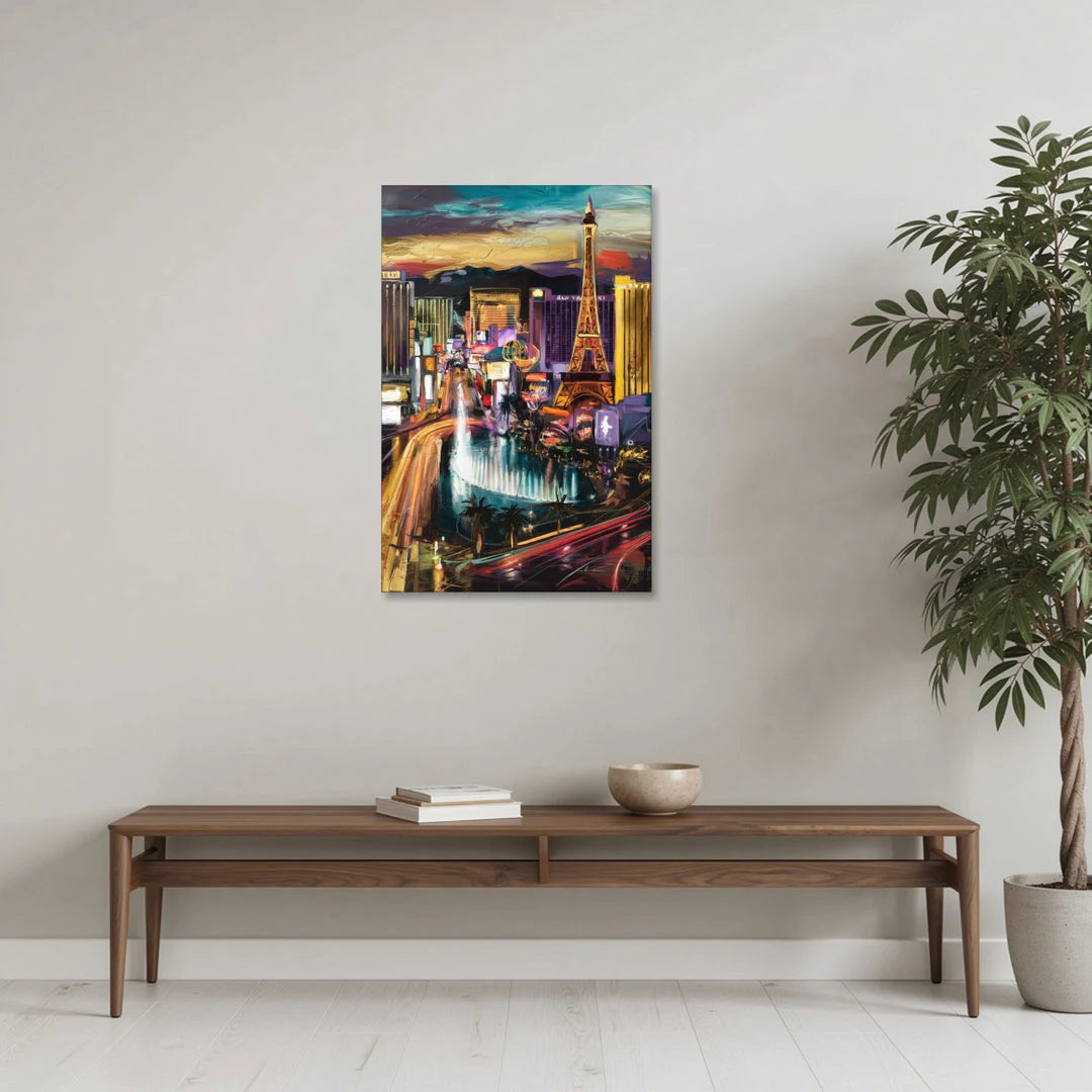 Las Vegas Iconic Strip - Canvas Wall Art - Coffee Table - 24x36
