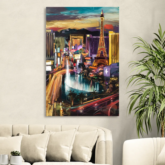 Las Vegas Iconic Strip Living Room - Canvas Wall Art
