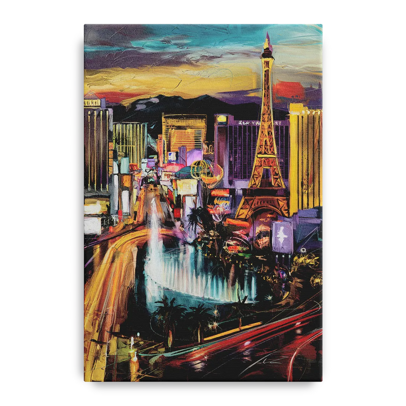 Las Vegas Iconic Strip Front - Canvas Wall Art