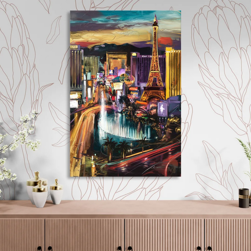 Las Vegas Iconic Strip Sitting Room - Canvas Wall Art