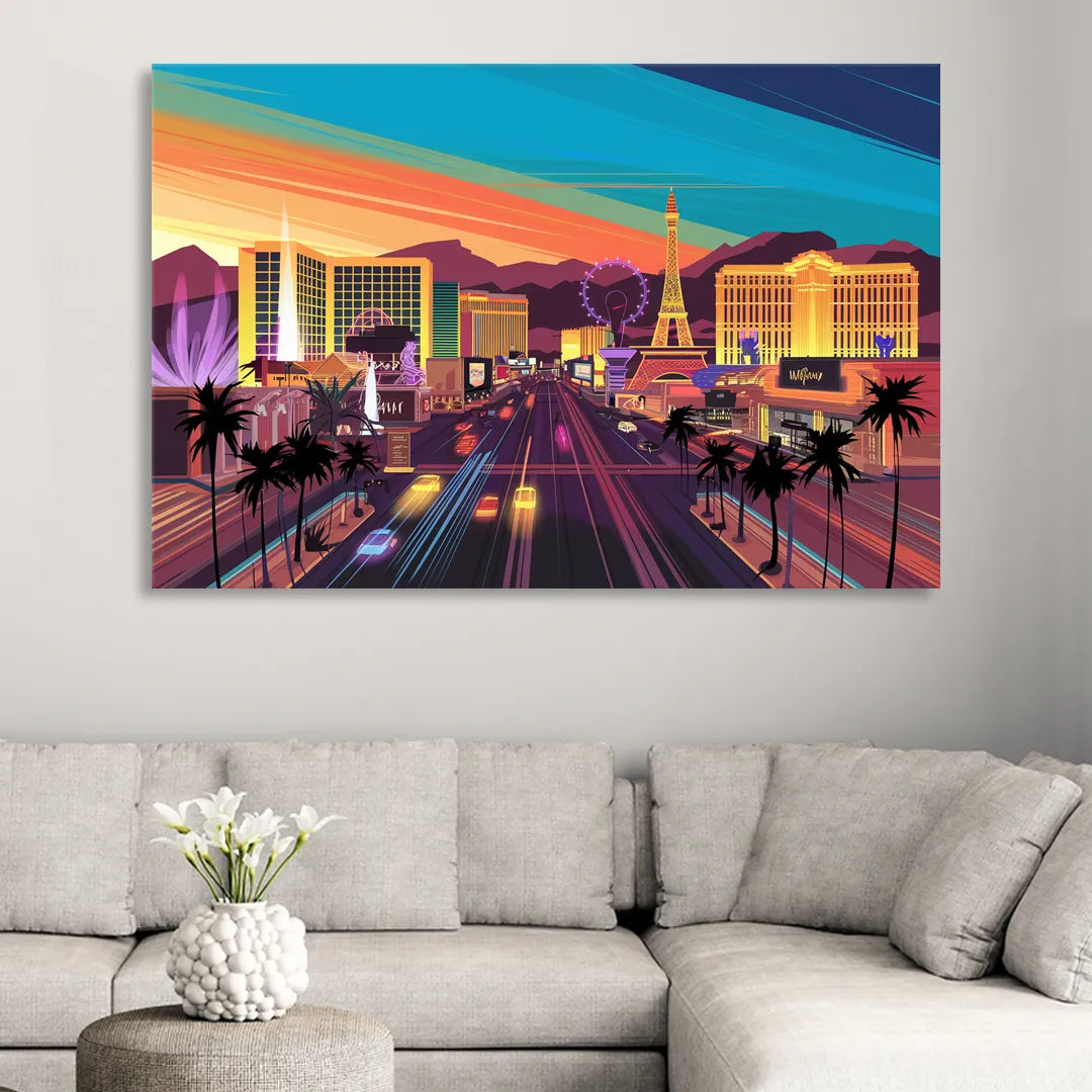 Las Vegas Iconic Strip Experience Sitting Room - Canvas Wall Art