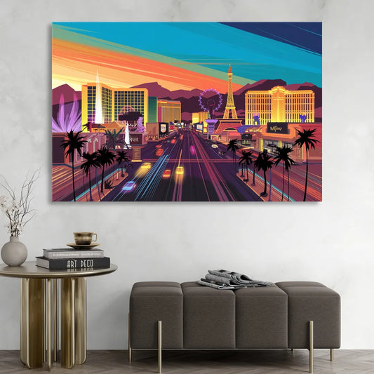 Las Vegas Iconic Strip Experience Living Room - Canvas Wall Art