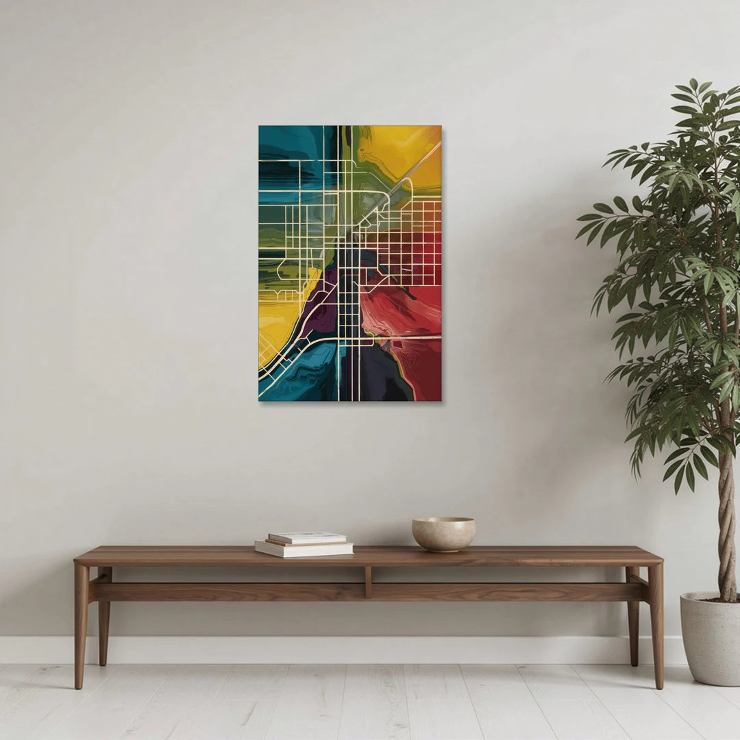 Las Vegas Map Design - Canvas Wall Art - Coffee Table - 24x36