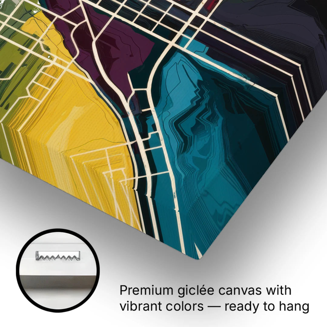 Las Vegas Map Design - Canvas Wall Art - Gallery Wrap Corner