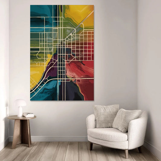 Las Vegas Map Design - Canvas Wall Art - Sofa - 40x60