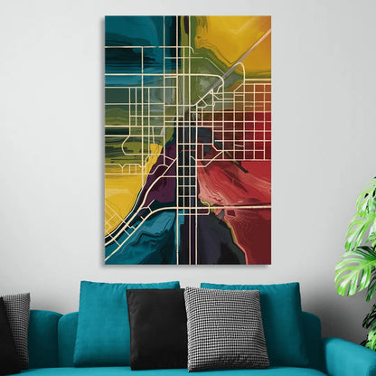 Las Vegas Map Design Sitting Room - Canvas Wall Art