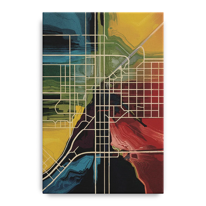 Las Vegas Map Design Front - Canvas Wall Art