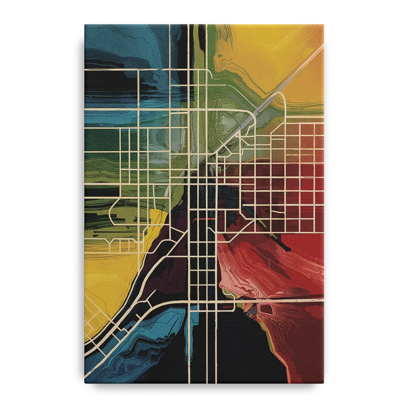 Las Vegas Map Design Front - Canvas Wall Art