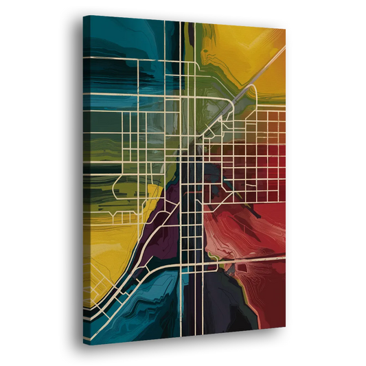 Las Vegas Map Design Side - Canvas Wall Art