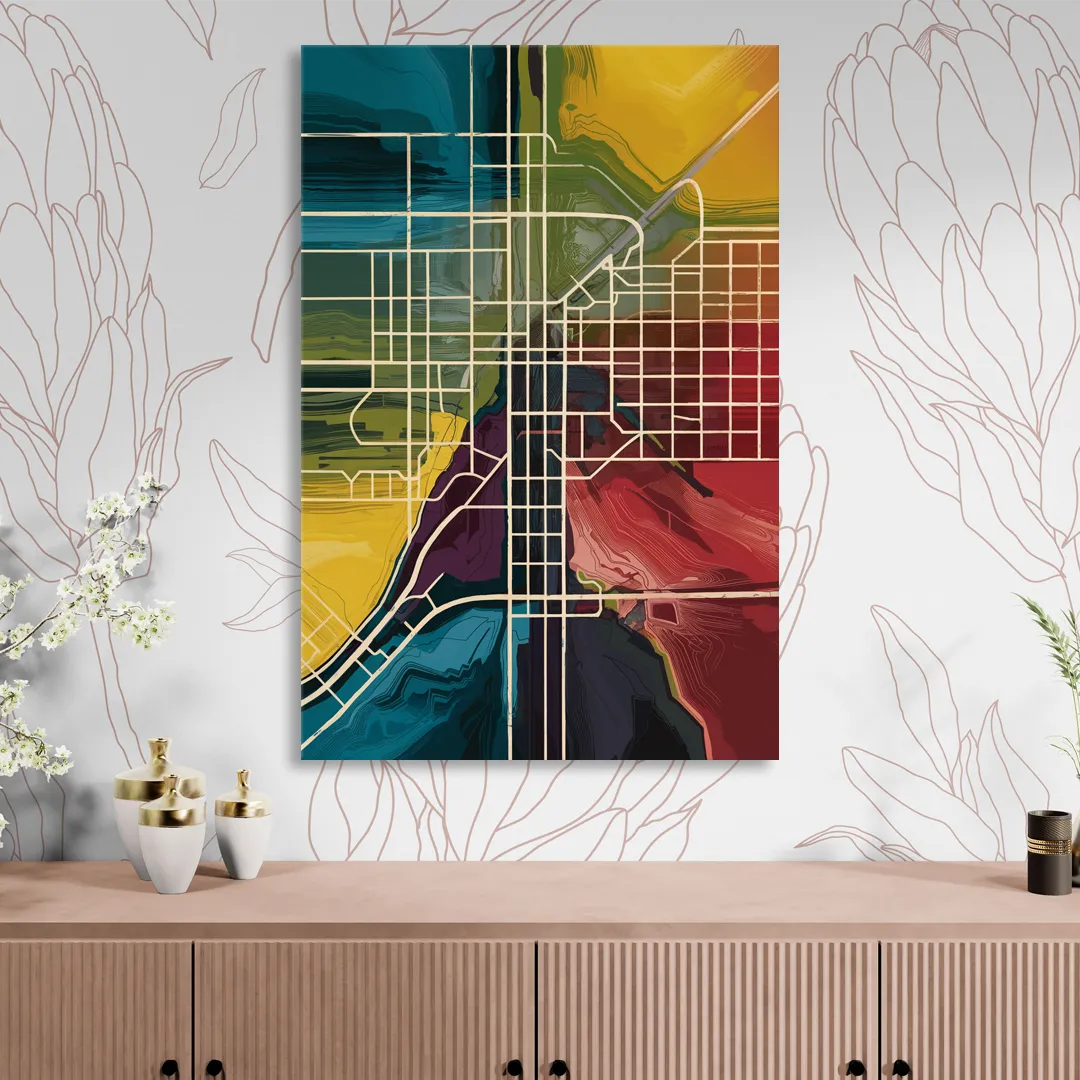 Las Vegas Map Design Living Room - Canvas Wall Art