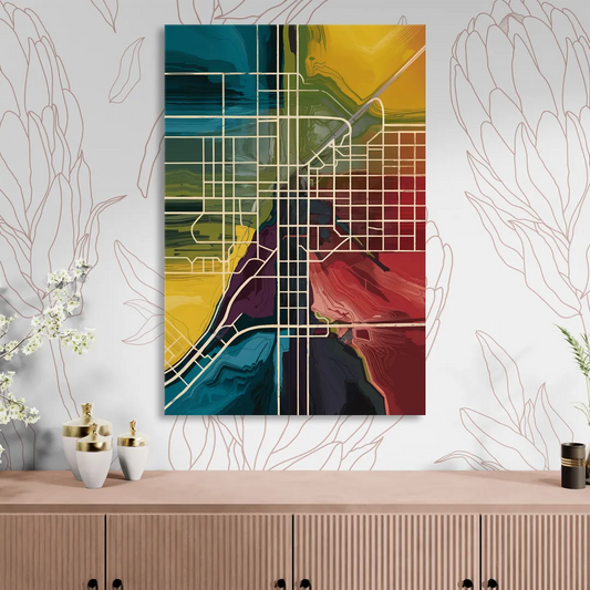 Las Vegas Map Design Living Room - Canvas Wall Art