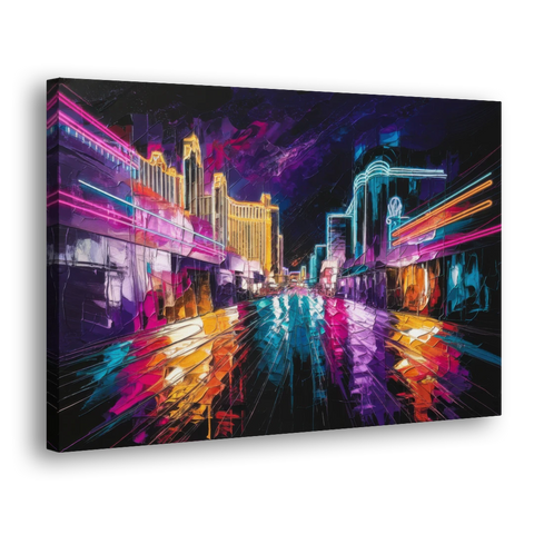Las Vegas Neon Nights - Canvas Wall Art - Side