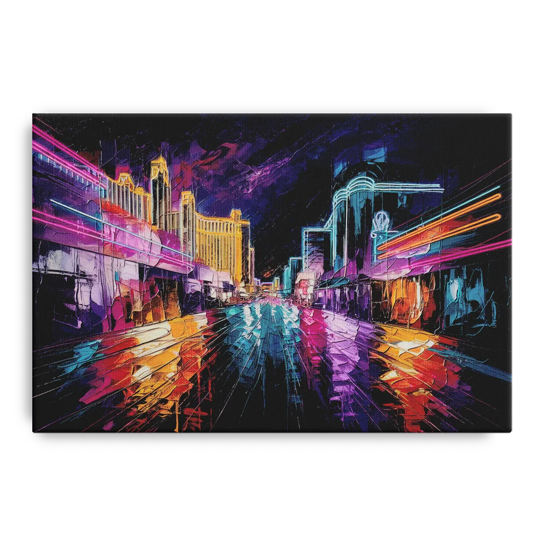 Las Vegas Neon Nights Front - Canvas Wall Art